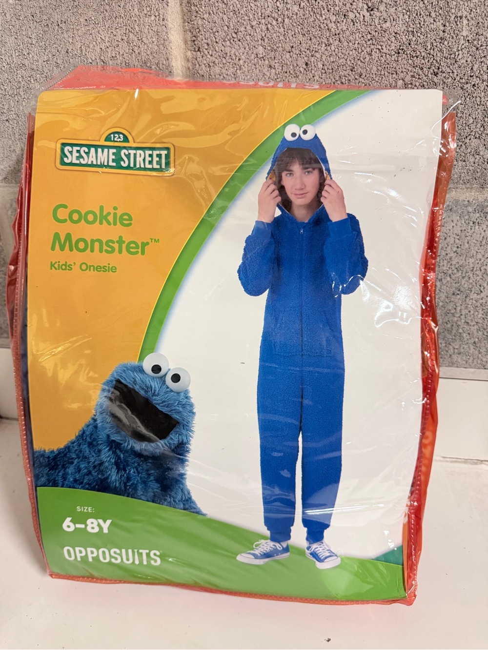 Cookie Monster Costume Blue Kids Onesie